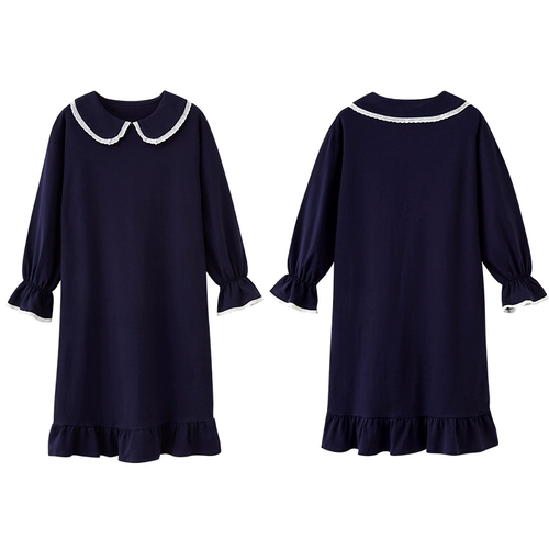 Осенний хлопковый лонгслив, пижама для принцессы, зимняя длинная милая хлопковая юбка, в корейском стиле, большой размер