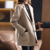 Демисезонный шерстяной пиджак классического кроя, двусторонное кашемировое шерстяное пальто, подходит для подростков, облегающий крой, в корейском стиле