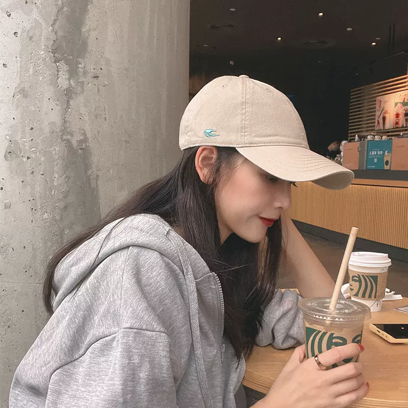 帽子女夏韩国纯色鸭舌帽韩版潮休闲百搭遮阳帽秋季棒球帽小白帽 Taobao