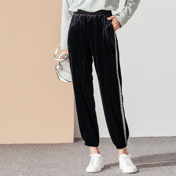 Демисезонные бархатные ретро приталенные штаны для отдыха, большой размер