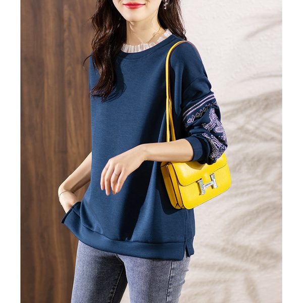 Осенний свитшот, лонгслив для отдыха, коллекция 2023, большой размер