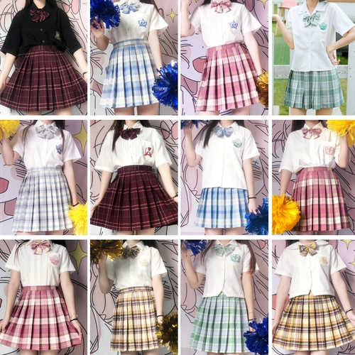 Японская студенческая юбка в складку, комплект, осенняя форма для школьников, полный комплект