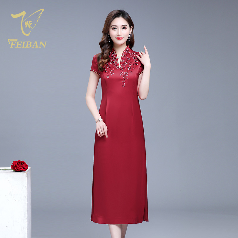 wedding mother dress 2020 summer noble improved cheongsam dress happy mother-in-law wedding dress mother-in-law dress