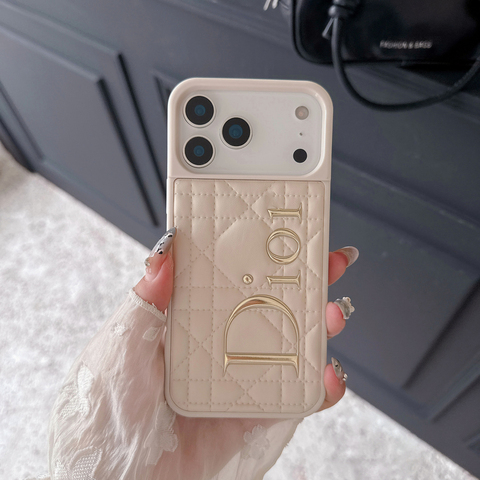 Luxury Quilted Leather With Metal Accent – Pro/Plus/Max/Air – 17, 16, 15, 14, 13, 12 iPhone Case