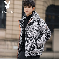 Playboy, мужской осенний пуховик, демисезонная трендовая короткая зимняя толстовка с капюшоном, куртка
