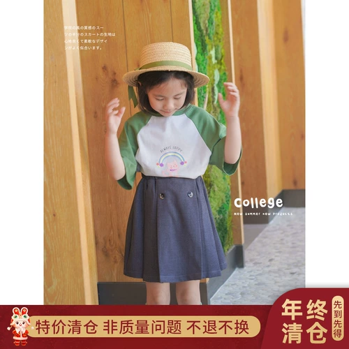 Юбка на девочку, костюм, мини-юбка, в корейском стиле, А-силуэт