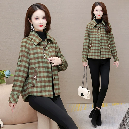 Шерстяное демисезонное шерстяное пальто, демисезонная модная короткая зимняя куртка для матери, коллекция 2022, в западном стиле, подходит для подростков