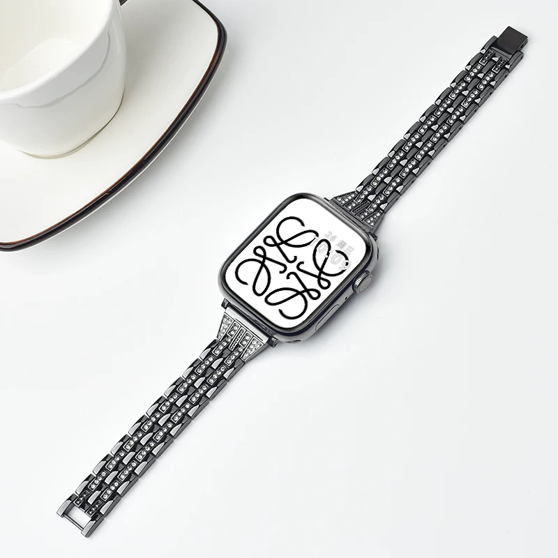 [Подходит для Apple Watch iWatch9 ремешок Apple Watch 7/6/5/4 поколение золотой камень Ultra trendy S7 цепь S8 мини 41/49 мм женский SE ремешок S5 новый]