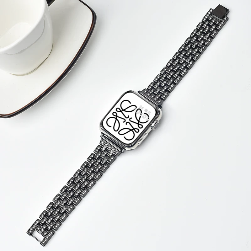 [Подходит для Apple Watch iWatch9 ремешок Apple Watch 7/6/5/4 поколение золотой камень Ultra trendy S7 цепь S8 мини 41/49 мм женский SE ремешок S5 новый]
