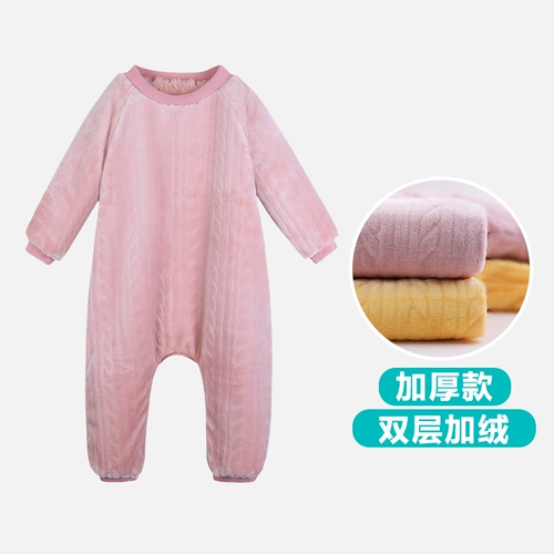 Детская демисезонная пижама, детское фланелевое термобелье, детский коралловый бархатный спальный мешок подходит для мужчин и женщин, увеличенная толщина