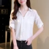 Áo sơ mi trắng thông thường của phụ nữ dài tay 2021 mới của phụ nữ mới người hâm mộ Hàn Quốc hai mảnh áo sơ mi voan mùa xuân hàng đầu triều - Áo sơ mi dài tay