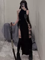 Небольшое дизайнерское модное сексуальное платье, ремень, длинная юбка, облегающий крой, средней длины