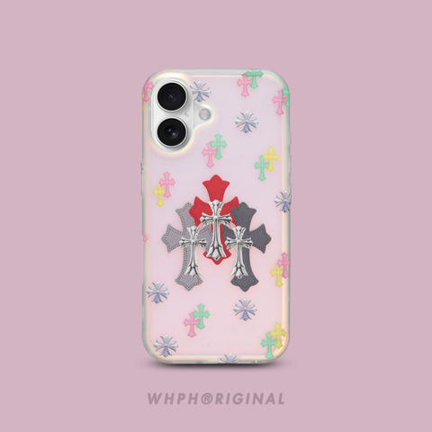 Chrome Hearts MagSafe Matte Metal : Pastel Crosses & Tri-Cross – 16, 15, 14, 13, 12 iPhone Case