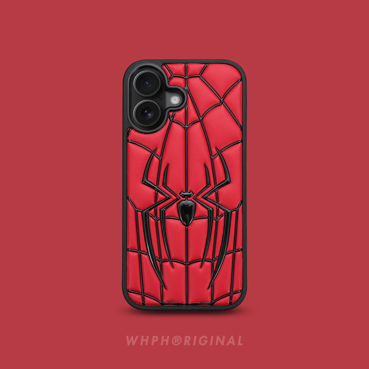 Spiderman Web Faux Leather Stitch iPhone Case