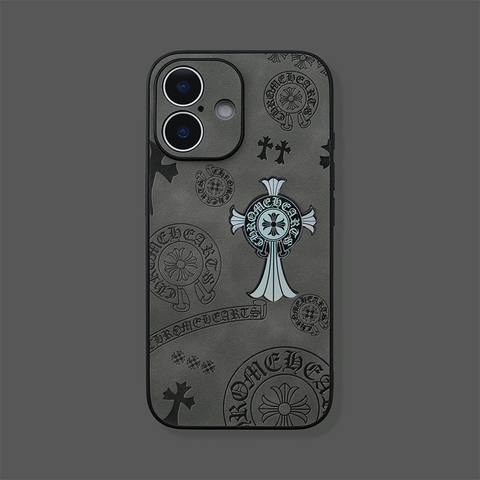 Chrome Hearts Grey Black Cross iPhone Case