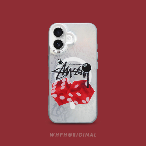 Stussy Red Dice Black 8-Ball Graffiti iPhone Case
