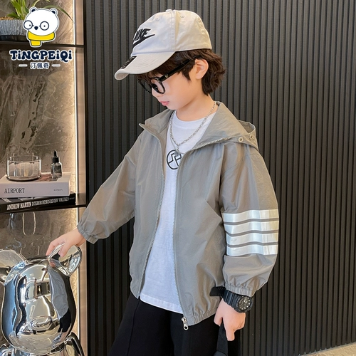 Летняя одежда для защиты от солнца для мальчиков, дышащая летняя одежда, детская куртка, подходит для подростков, популярно в интернете