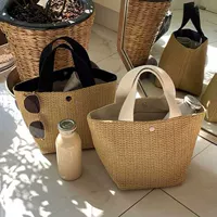 Hollow out woven hand basket bag hand-woven bag beach bag
