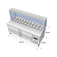 1,8 метра со салатом из стеклянного капюшона (с 12 1/6 наборами)