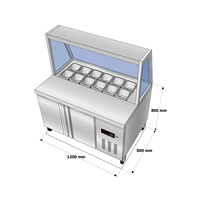 1,2 метра со стеклянным покрытием салат (с 6 1/6 тарелками)