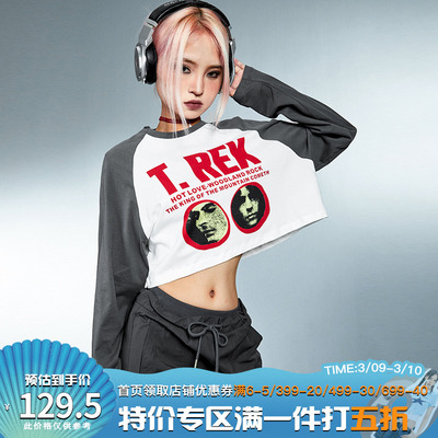 taobao agent Short autumn T-shirt, jacket, American style, 2022 collection, long sleeve