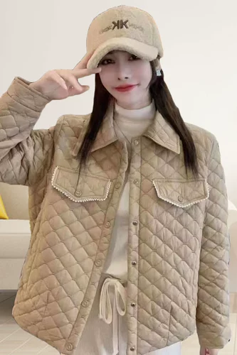 Куртка, демисезонный стеганый легкий и тонкий пуховик, в корейском стиле, в западном стиле, 2023