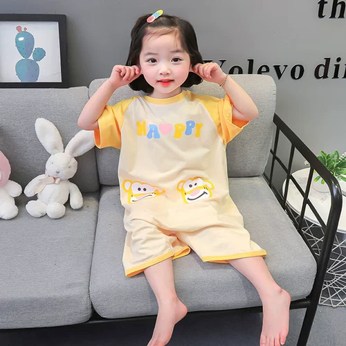 Летняя детская тонкая хлопковая пижама