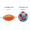 Небольшой светящийся шар подсолнуха (синий) + Звуковой регби с трубочкой (оранжевый)