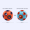 Светящийся большой шар подсолнуха (оранжевый) + Колокольчик большой шар подсолнуха (синий)