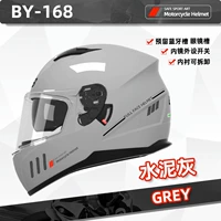 Полный шлем-цементный пепел [Материал ABS+Four Seasons Universal Dual-Mirror High Definition Turn