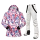 Розовый цветочный язык +1905 Женские белые брюки с рисом