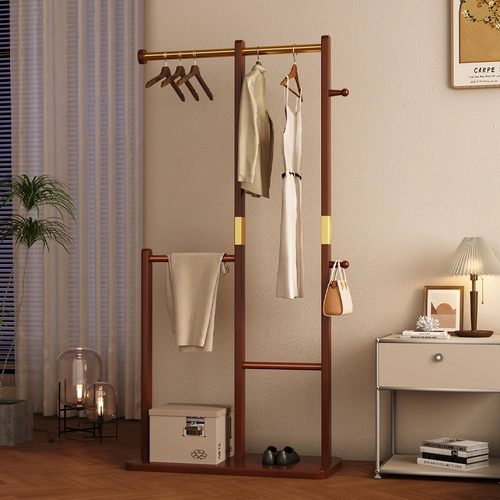 Сплошная древесина подвесная вешалка посадка спальни пол -до домашнего плаща стойки осень и зимняя висящая одежда для одежды на полке висящая полка висящая одежда стержень