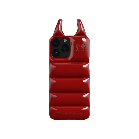 Red — Urban Sophistication New Girls Devilish Horns Luxury Puffy Puffer Down Jacket Glossy Shiny Plus/Pro/Max – 16, 15, 14