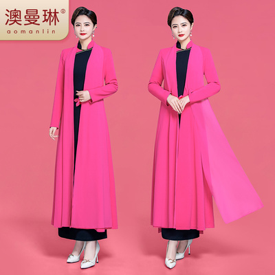 taobao agent Long spring cheongsam, trench coat, dress, mid-length, Chinese style