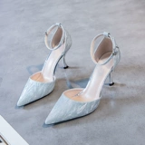 Обувь на высоком каблуке, универсальные свадебные туфли с заостренным носом, коллекция 2022, французский стиль, популярно в интернете