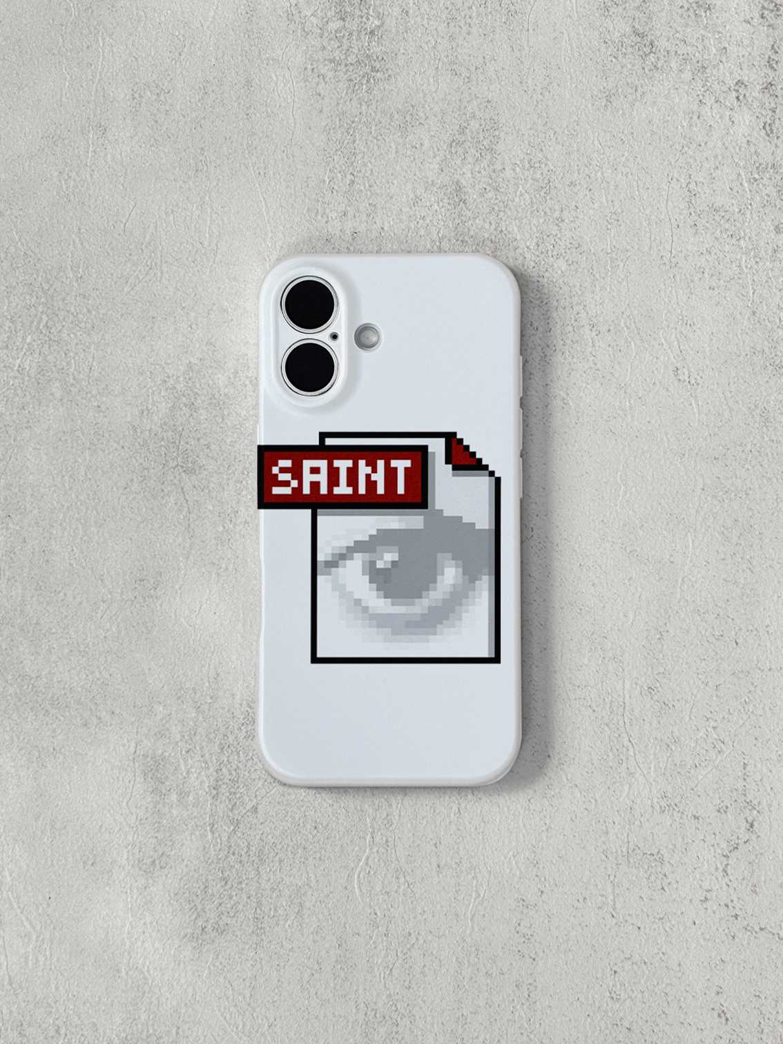SAINT Pixelated File Eye Graphic iPhone Case