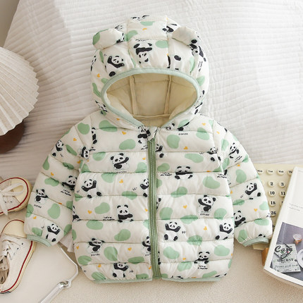 木木屋可爱花布小熊耳朵款棉服轻薄款春秋冬三季可穿男女童秋冬装