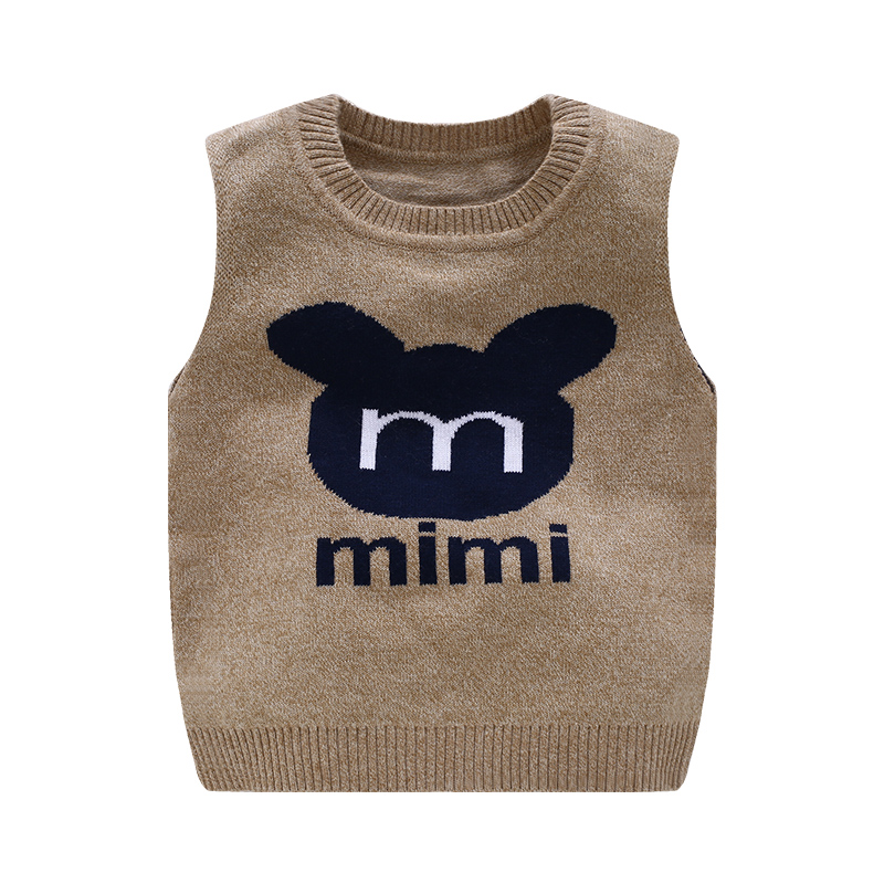 Baby woolen vest boys and girls knit autumn and winter baby vest spring and autumn outer wear vest children's sweater inner wear