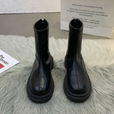 Флисовые ботинки в английском стиле, высокие сапоги на платформе, из натуральной кожи, коллекция 2021, в британском стиле