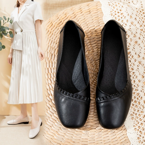 Обувь, туфли для кожаной обуви для матери, коллекция 2023, из натуральной кожи, мягкая подошва, для среднего возраста