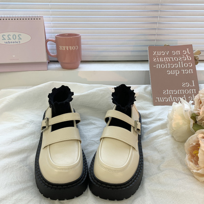 taobao agent White suitable with a skirt platform, Japanese universal footwear English style, 2023 collection, British style