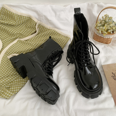 taobao agent Martens, demi-season high universal low boots English style platform, British style, fitted