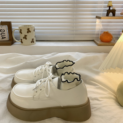 taobao agent Suitable with a skirt, demi-season universal high footwear English style platform, British style