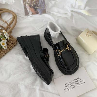 taobao agent High summer footwear platform English style, thin Japanese loafers, British style