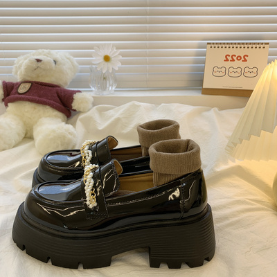 taobao agent Black demi-season universal Japanese footwear platform English style, 2022, trend of season, British style