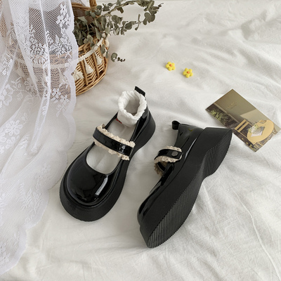 taobao agent High summer thin footwear platform, Japanese soft retro student pleated skirt