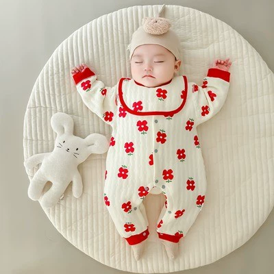 Детское стеганое демисезонное термобелье, детский комплект для новорожденных, удерживающее тепло боди, пуховик для выхода на улицу