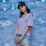 MLB Белая спортивная летняя футболка подходит для мужчин и женщин для влюбленных для отдыха, короткий рукав, оверсайз