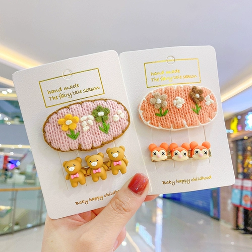 Заколка для волос, милый детский аксессуар для волос для принцессы, челка, мультяшные шпильки для волос, в цветочек