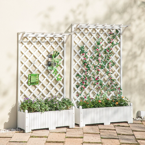 На открытом воздухе Anti -Corrrosion деревянная цветочная коробка балкон на крыше перегородка сетка цветочный горшок для скалолаза